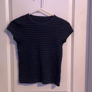 Small Brandy Tee Blue and Grey Stripes